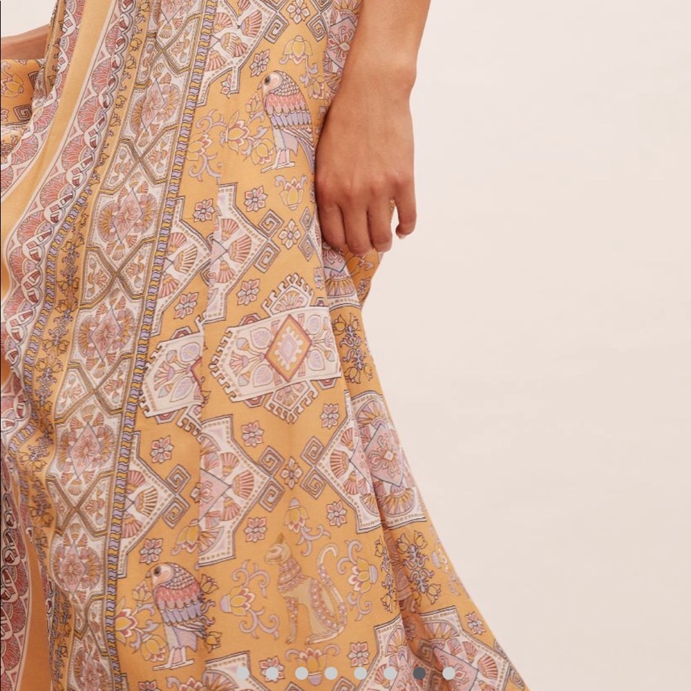 NWT Anthropologie + orange mixed print maxi dress - Picture 8 of 10